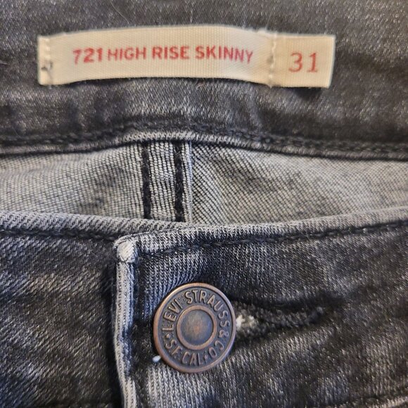 Levi's 721Women's Size 31x30 High-Rise Skinny Denim Jeans Black 18882-0357 - Picture 4 of 6